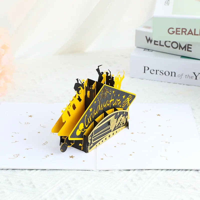 3D Graduation Greeting Cards GRAD Invitation Grade Congrats Graduation Gifts greeting cards 1set