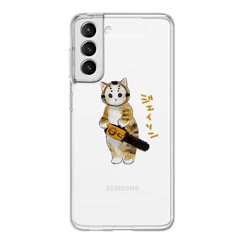 Adorable Cat Art Cartoon Silicone Clear Phone Case Cover