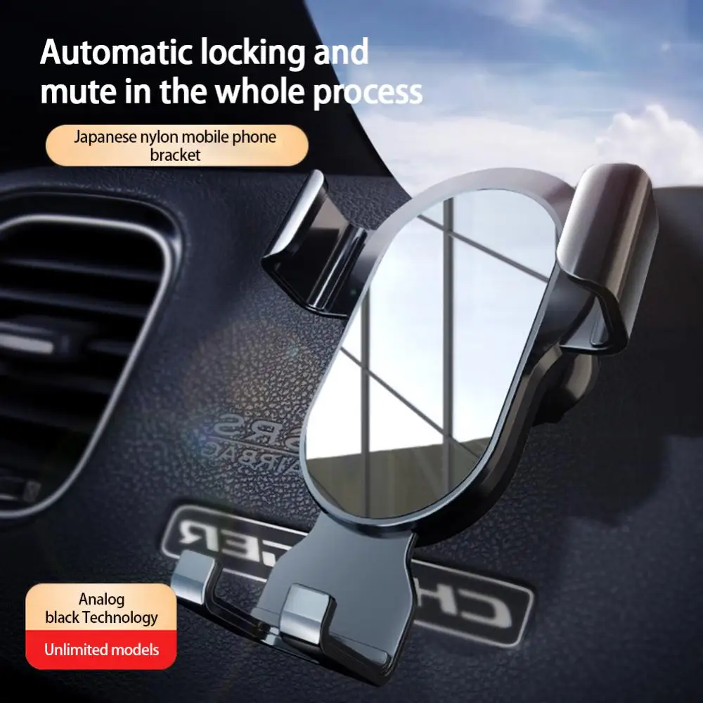

Car Phone Holder For Car Air Vent Mount Navigation Phone Stand Nylon Mute Automatic Locking Car Air Outlet Phone Mirror Bracket
