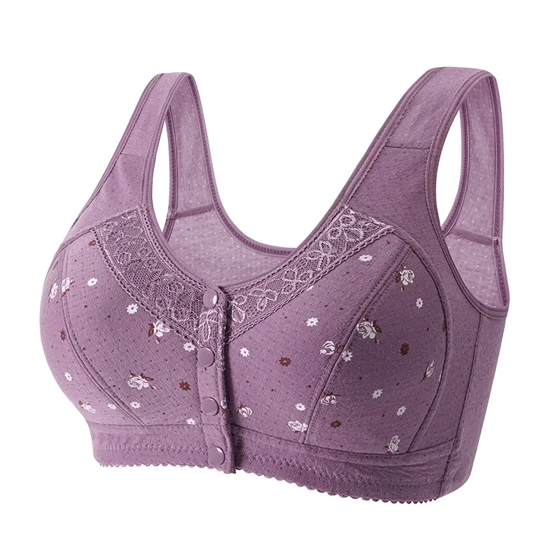 2025 New Confortable Bra Cotton Women Wire Free Bras Push Up Front Closure Underwear Female Everyday Lingerie Large Bust 50BCD 4