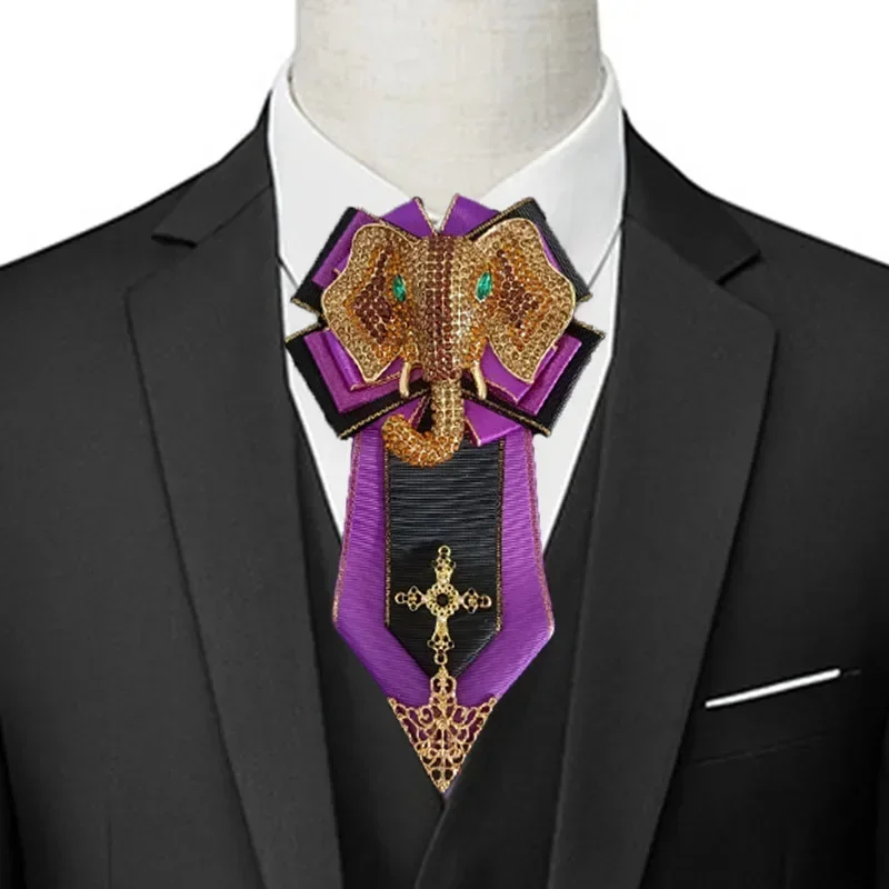 Wedding Bow Tie Original Design Handmade Jewelry Gifts Men's Luxury Business Banquet Collar Flower Rhinestone Bowties bow tie