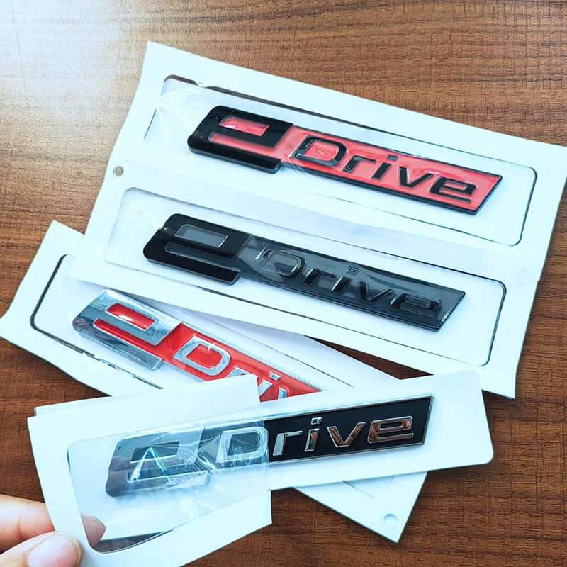 3D ABS 크롬 블랙 E 드라이브 로고 Edrive 엠블럼 자동차 트렁크 배지 데칼 i3 i4 i5 i7 530e 530 G30 Edrive 스티커 액세서리