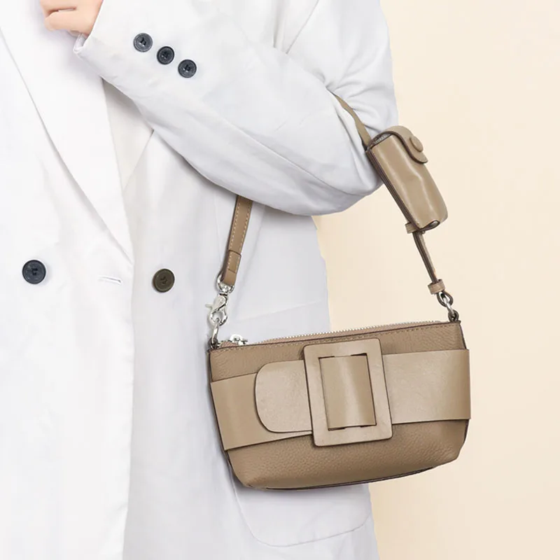 New fashion high-grade messenger bag fashion leather handbag match all niche ins design underarm Women's shoulder bags