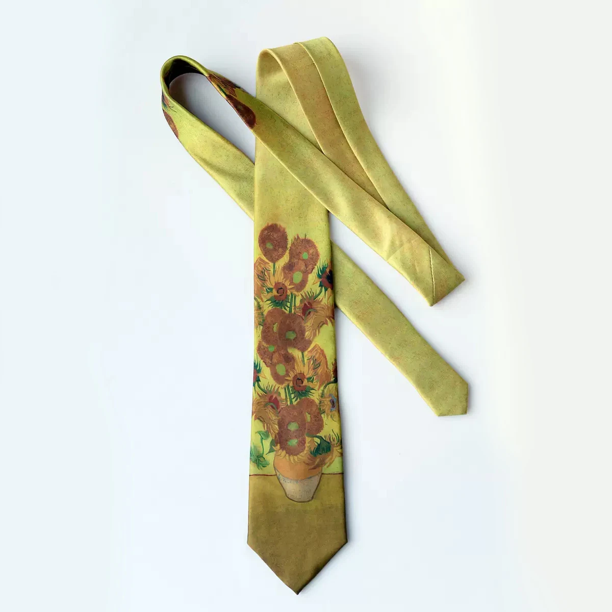 Neck Tie Vintage 8cm Width Starry Sky Oil Painting Neckties Men Women Creative Fun Flower Green Neck Tie Daily Wear Shirt Accessories