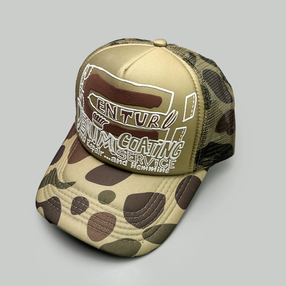 Amerikanischer Stil 3D-Gedruckte Buchstaben-Baseballkappen Neue Unisex Sonnenschutz Atmungsaktive Farbblock Vielseitige Mesh-Trucker-Caps – Detail 11