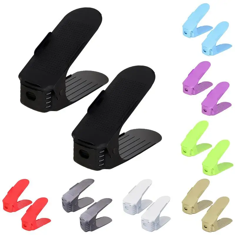 

Shoe Stacker Adjustable Shoe Slots Organizer Double Layer Storage Shoe Organizer Footwear Support Slot for Sneakers Slippers
