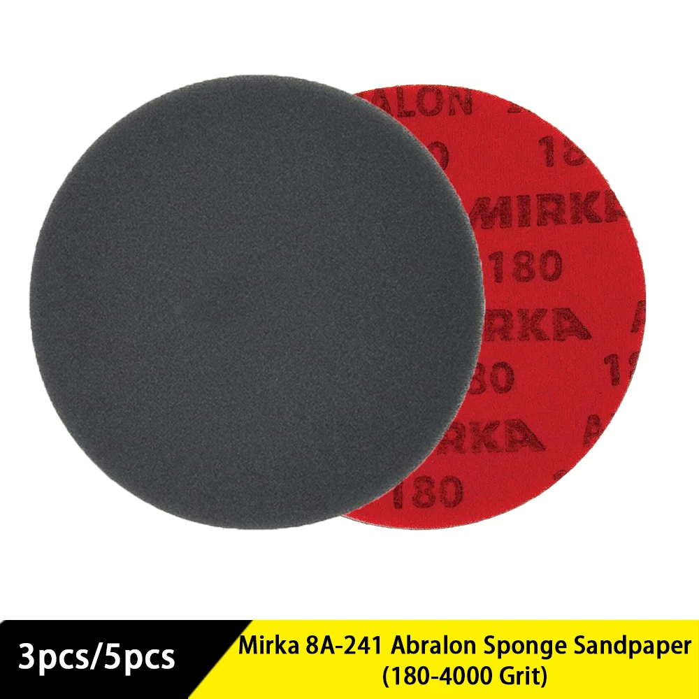 Mirka Abralon slijpschijf Polijstschijf 125mm klittenband 600 grit, 20/ pack, voor het schuren en polijsten van lak, hout, kunststof