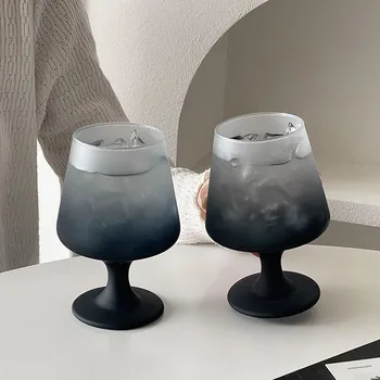 Frosted Black Glass Cup 1