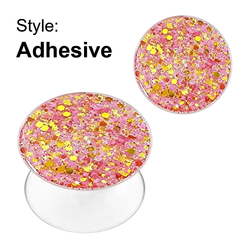 Glitter Foldable Phone Grip and Ring Holder with Adhesive