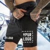 Custom Compression Shorts Men Gym Athletic Pants Your Logo Fitness Sportswear Personalized Double Layer Quick Dry Sports Shorts 4