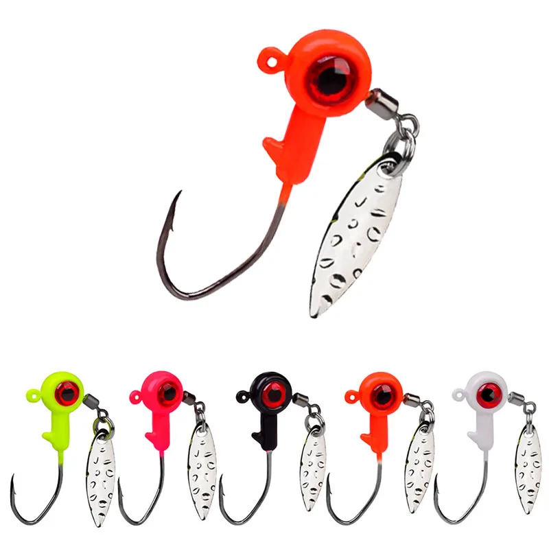 Free Shipping Artificial Bait Fishing Hook 1.4g1.6g3g for Soft Bait VIB Soft Bug Hook with Sequins Fishing Accessories Set 2022