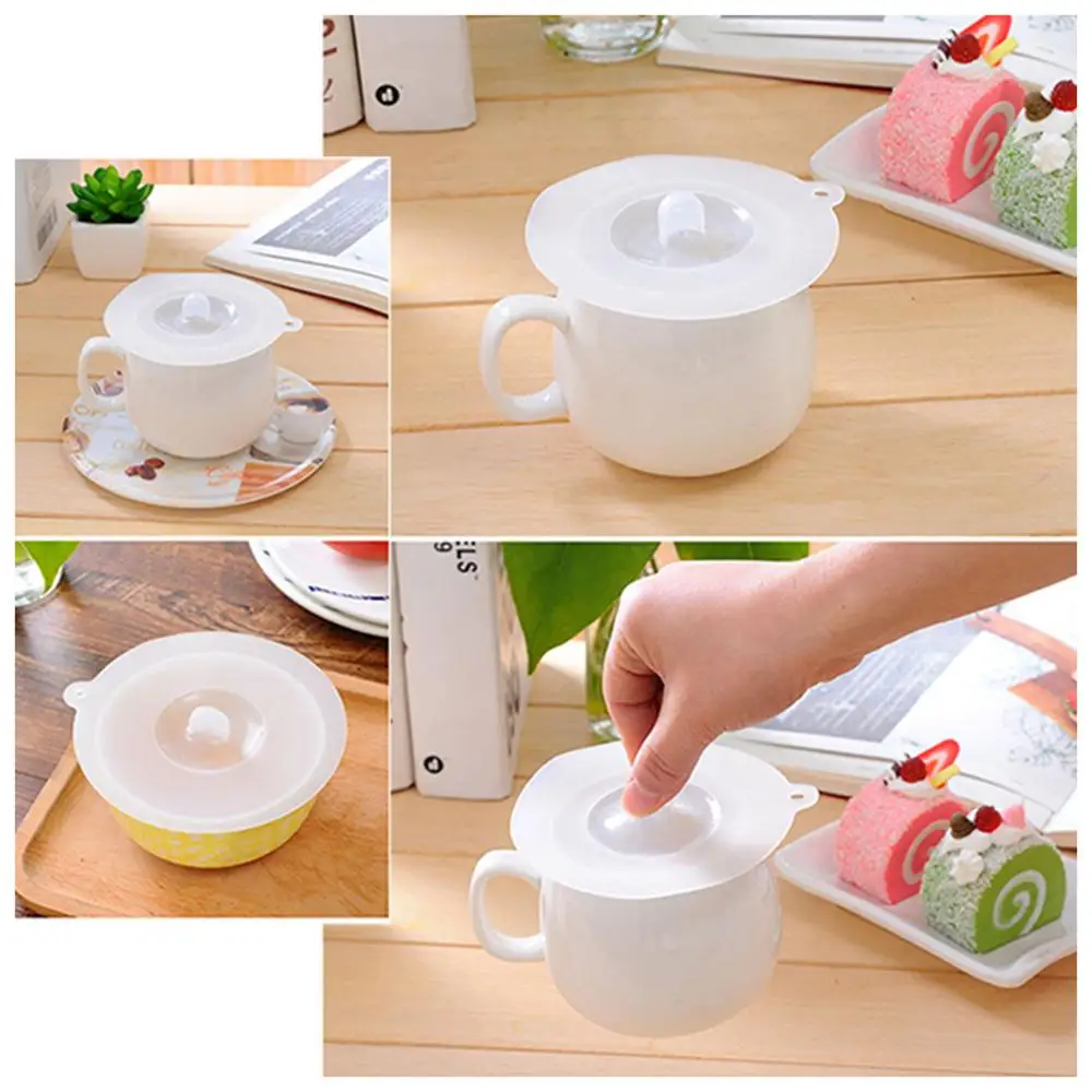Description Picture 5 of item1PC High Temperature Resistance Silicone Cup Lids Durable Transparent Cup Suction Seal Lid Anti-dust Glass Mug Cover