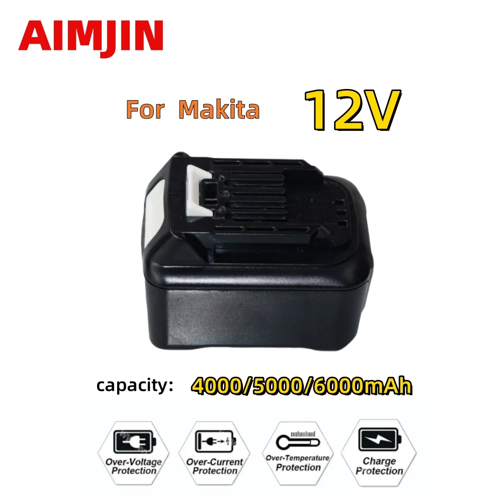 12V 4000/5000/6000mAh Lithium-ion Rechargeable Battery Suitable For Makita BL1021B BL1041B BL1015B BL1020B BL1040B DC10WD Cord