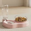 Automatic Cat Feeder & Water Bowl Set - Pet Food Dish Dog Bowl, Anti-Spill Cat Waterer, All-in-One Feeding Supplies 2