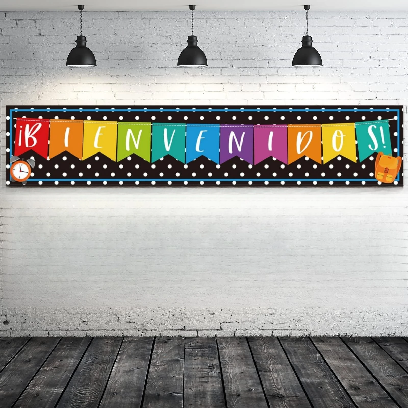 Cartel de bienvenida en español, cartel inspirador, pancartas en español con 4 ojales para decoración de aulas de niños y estudiantes