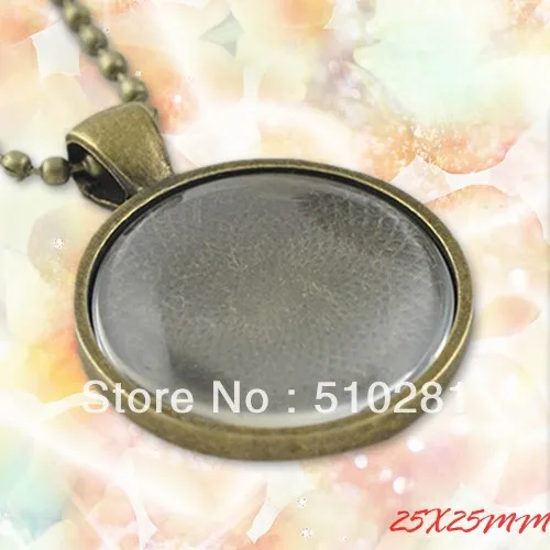 

wholesale 20pcs/lot 25mm DIY Picture Pendant Photo round Tray without Glass Dome