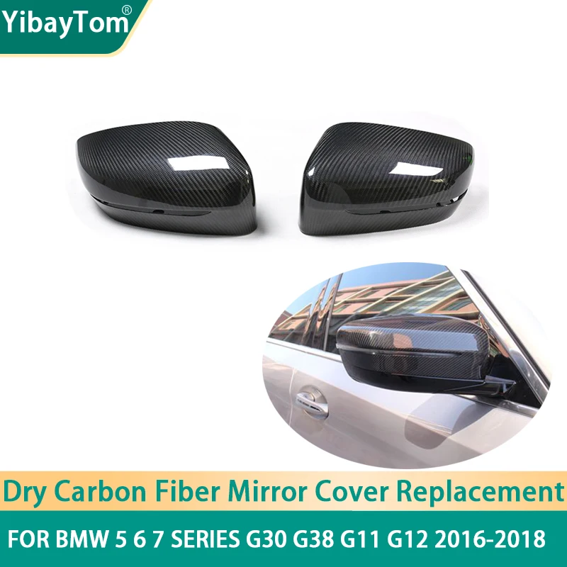 

1 pair Real Genuine Dry Carbon Fiber Side Mirror Cover Cap Replacement For BMW G11 G12 G15 G16 G20 G21 G28 G30 G38