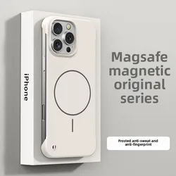 Ultra Slim Frameless Magnetic Wireless Charger - Compatible Phone Case - iPhone 15 Plus (White)