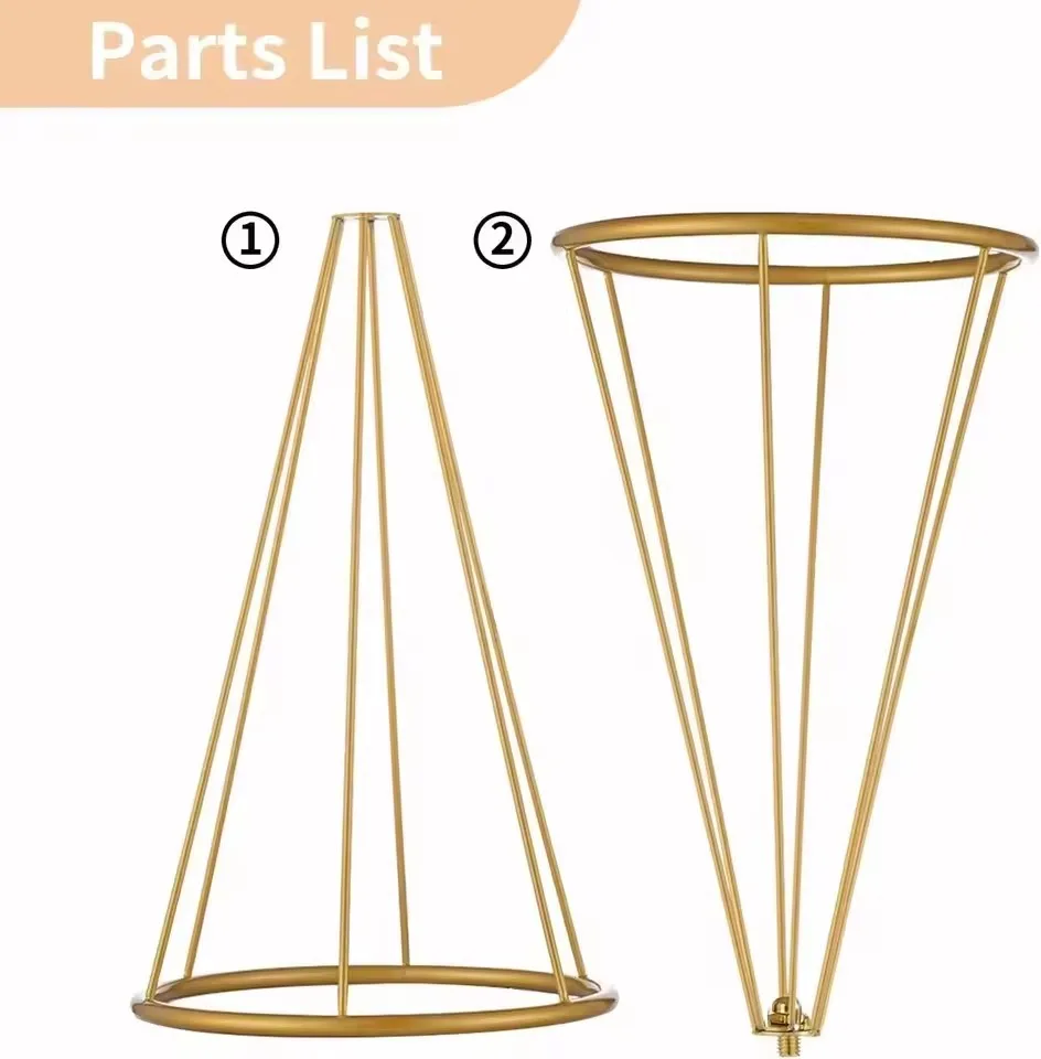 etallic Gold Flower Stand，Rustproof Centerpiece for Wedding Table, Christmas Party Decor with Metal Base, Floral Vase Holder 6