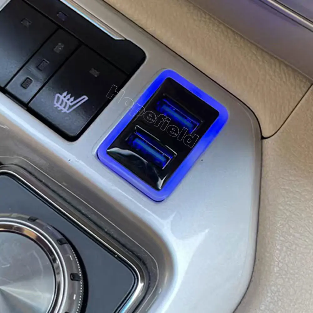 Car Led Switch Dual Usb Ports Charging Button Phone Charger For Toyota