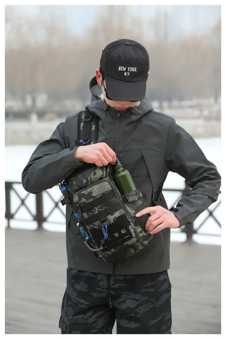 Description Picture 6 of itemFishing Lure Chest Bag Multifunctional Tackle Camo Tactical Single Shoulder Crossbody Backpack Equipment Fishing Gear Pole Bags