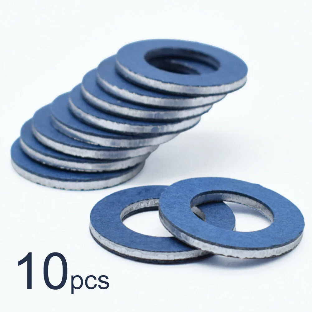 

10PCS Oil Drain Plug Gasket Crush Washer 90430-12031 For Camry 1989-2016 5*0.3*1.7inch Auto Acesssories