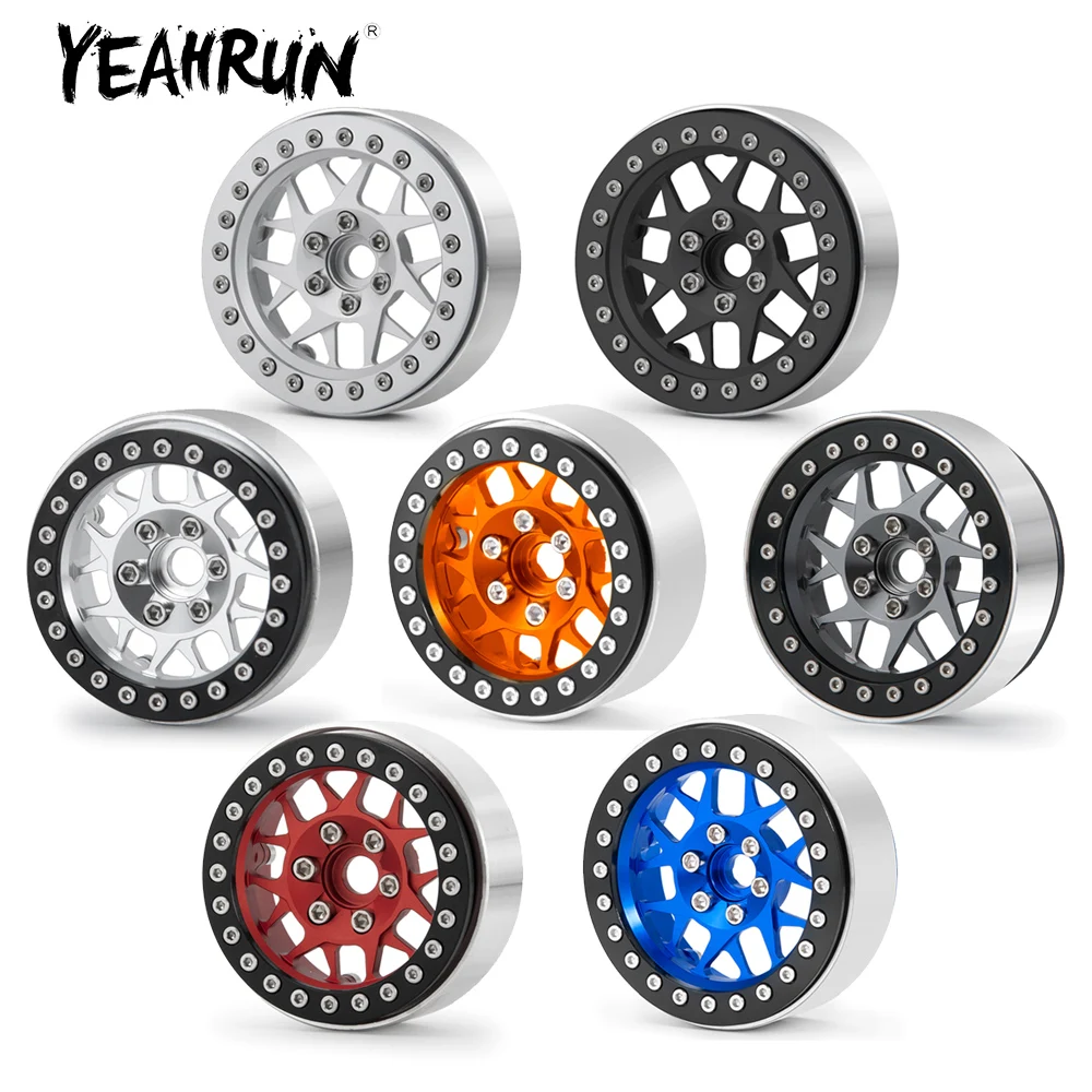 

YEAHRUN 1.9inch/2.2inch Metal Alloy Beadlock Wheels Rims Hub 25/35mm for Axial SCX10 90046 Wraith TRX-4 1/10 RC Rock Crawler Car