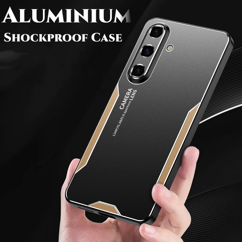 S25 S26 Ultra Aluminum Metal Case For Samsung Galaxy S26 S25 Edge S24 S23 S22 S21 S20 FE S 26 25 24 Ultra Plus Shockproof Cover