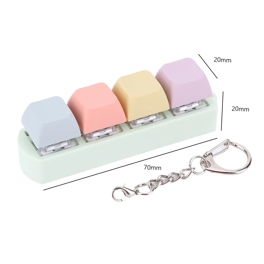 Keyboard Key Toy Party Stress Relief DIY Fidget Button Keycap Keychain for Children Adults Gifts