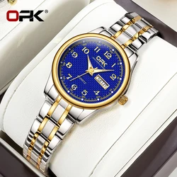 Elegant Women's Luxury Quartz Watch with Stainless Steel Strap - Waterproof Classic Timepiece - Yes (Women Gold Blue)
