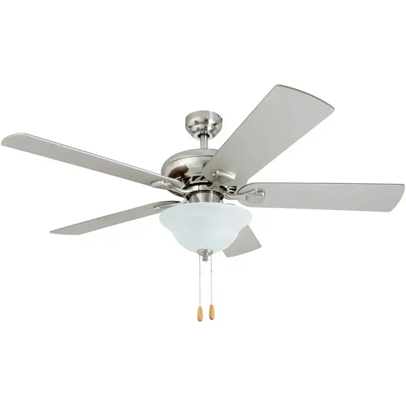 

Traditional 52-Inch Brushed Nickel Indoor , LED with Chilled Gray / Chocolate Maple Blades