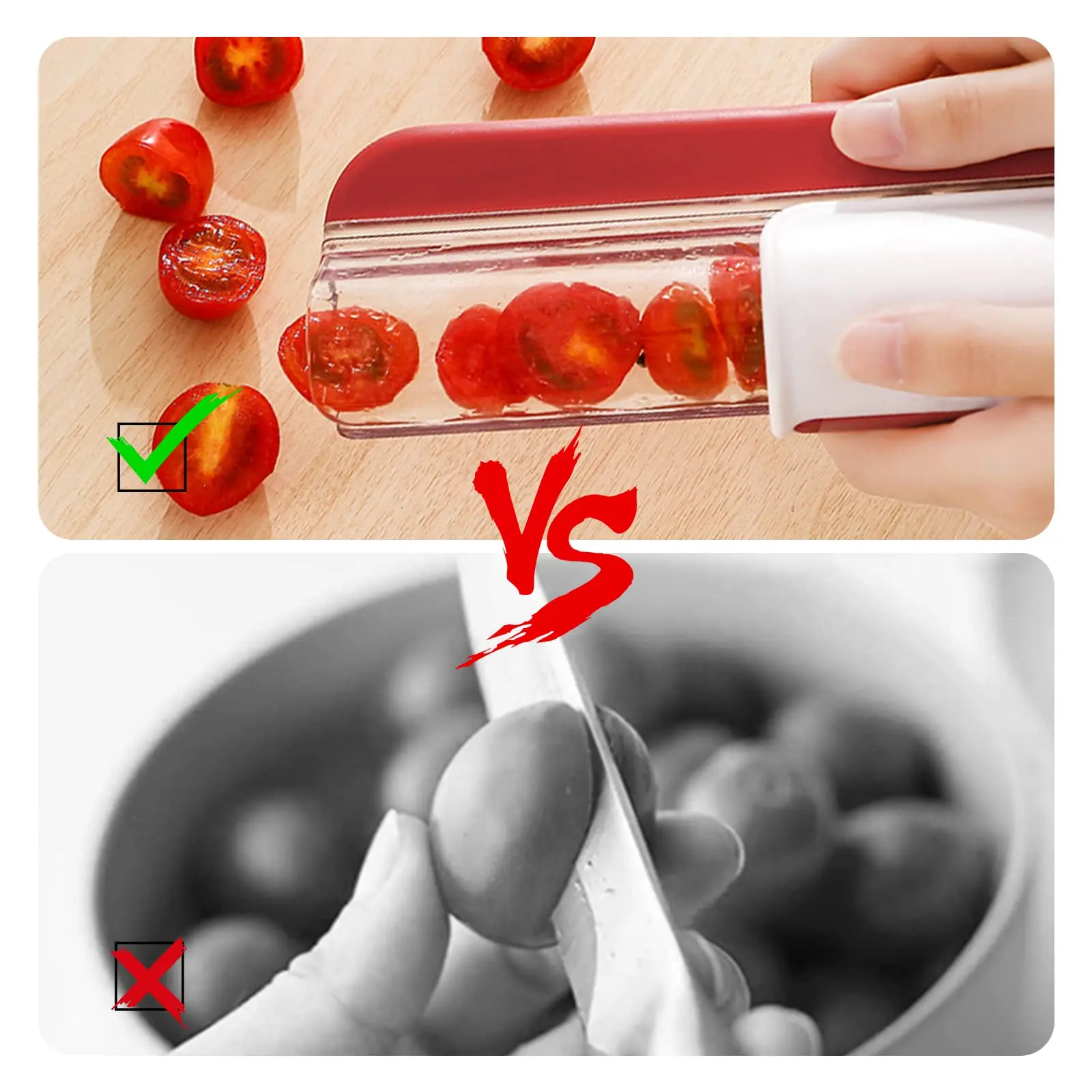 Multi-Function Tomato Slicer Manual Grape Cutter Small Fruit Cutter Grape Kitchen Accessories Cake Decoration Tool Fruit Slicer