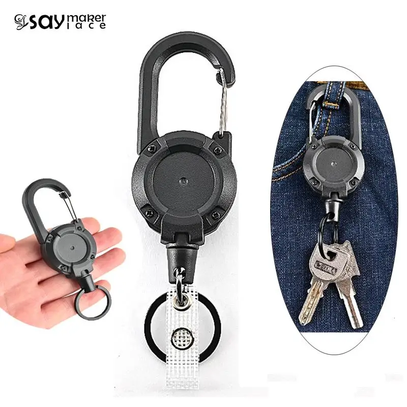 Anti-theft Metal Easy-to-pull Buckle Rope Elastic Keychain Sporty  Retractable Key Ring Anti Lost Yoyo Ski Pass Id Card - Key Chains -  AliExpress