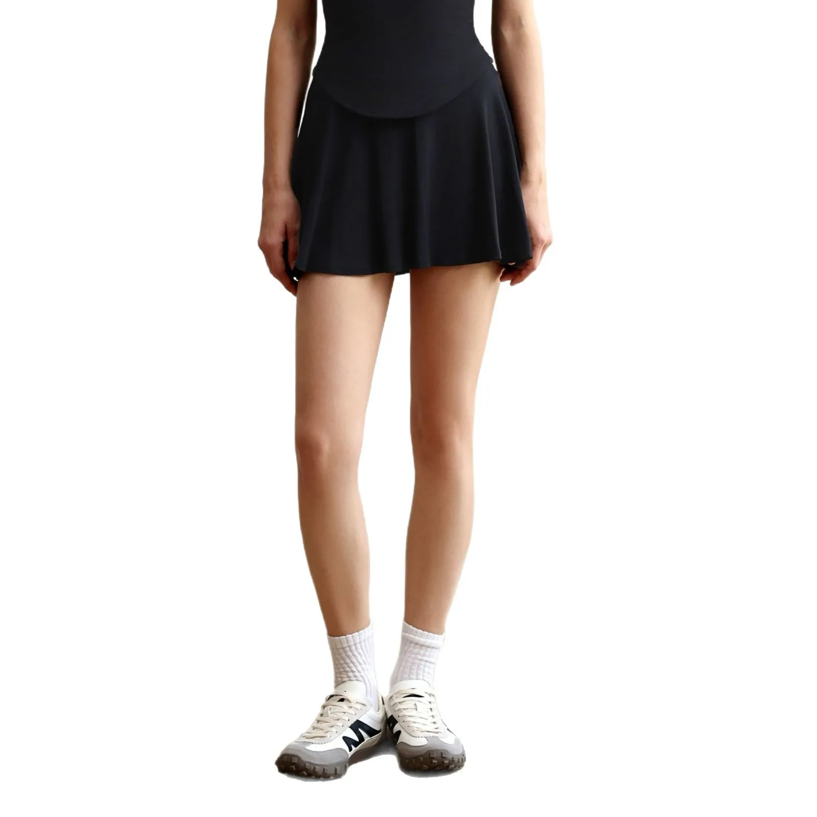 Mermaid Curved High Waist Running Skirt Women's Fake Two-piece Anti-walking Badminton Tennis Skirt Fitness Pants Yoga