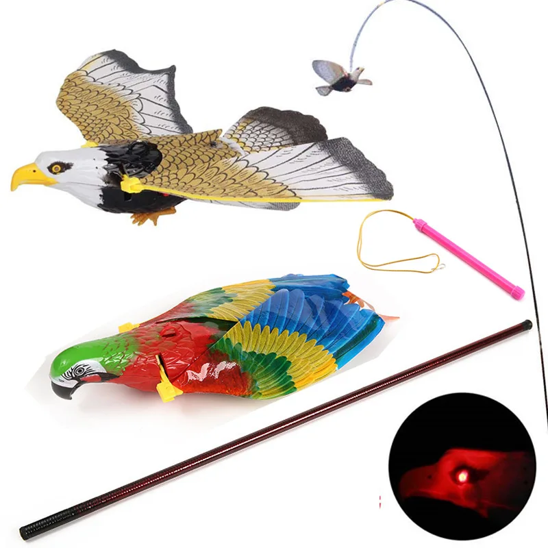 

Creative New Electric Hanging Eagle Parrot Light-emitting Toys Simulation Birds With Bird Calls Lights Flying Bird Toys