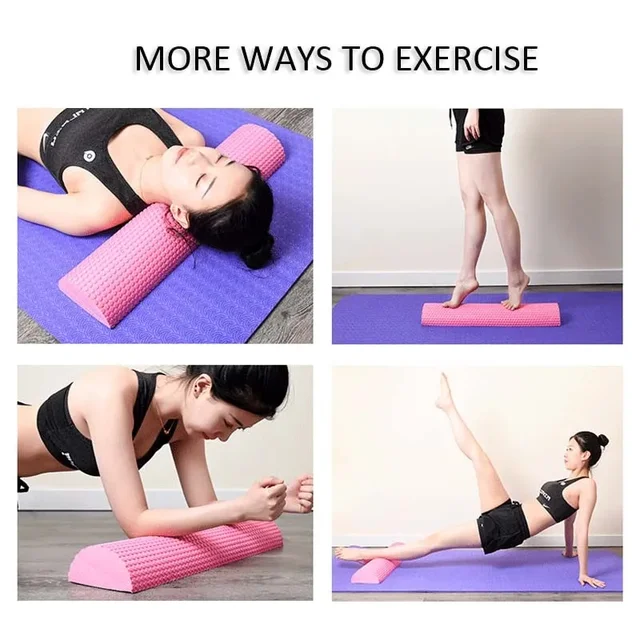 Half Round EVA Foam Roller For Yoga Pilates Fitness Equipment Balance Pad Yoga Blocks With Massage Floating Point 30-45cm 6