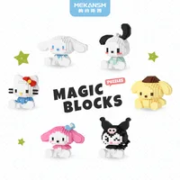 Sanrio Hello Kitty Micro Building Block Pochacco Cinnamoroll Kuromi Assembled 3D Model My Melody Mini Bricks Figure Toys 2