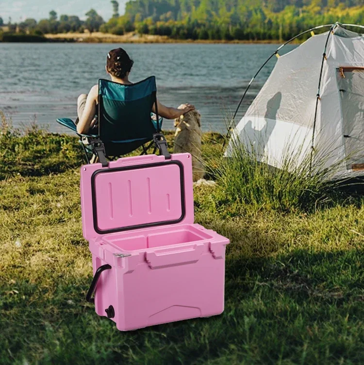 18QT Modern Outdoor Camouflage Green White Beer Cooler Box Rotomolded Insulated Camping Cooler With Backpack Handle For Food Use