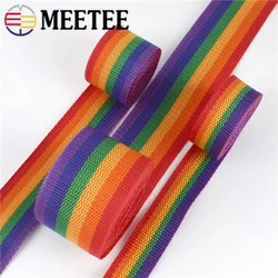 Vibrant Rainbow Nylon Webbing Strap - Decorative Ribbon for Luggage, Belts, and Pet Accessories (20mm - 5Meters)