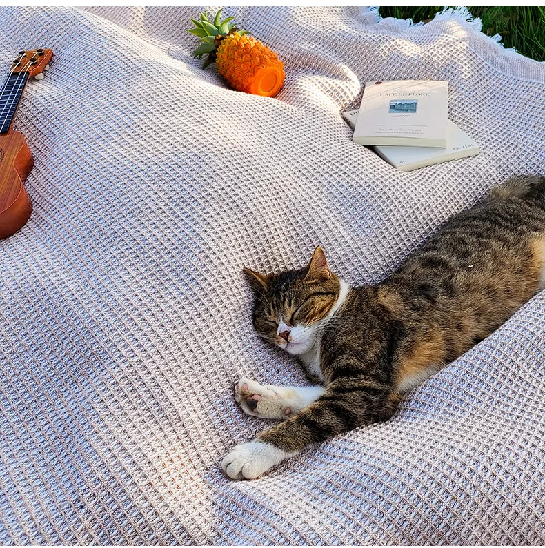 Linen Picnic Mat & Tablecloth – Multipurpose Camping Blanket, Outdoor Picnic Mat, Car Trunk Mat for Travel & Outings