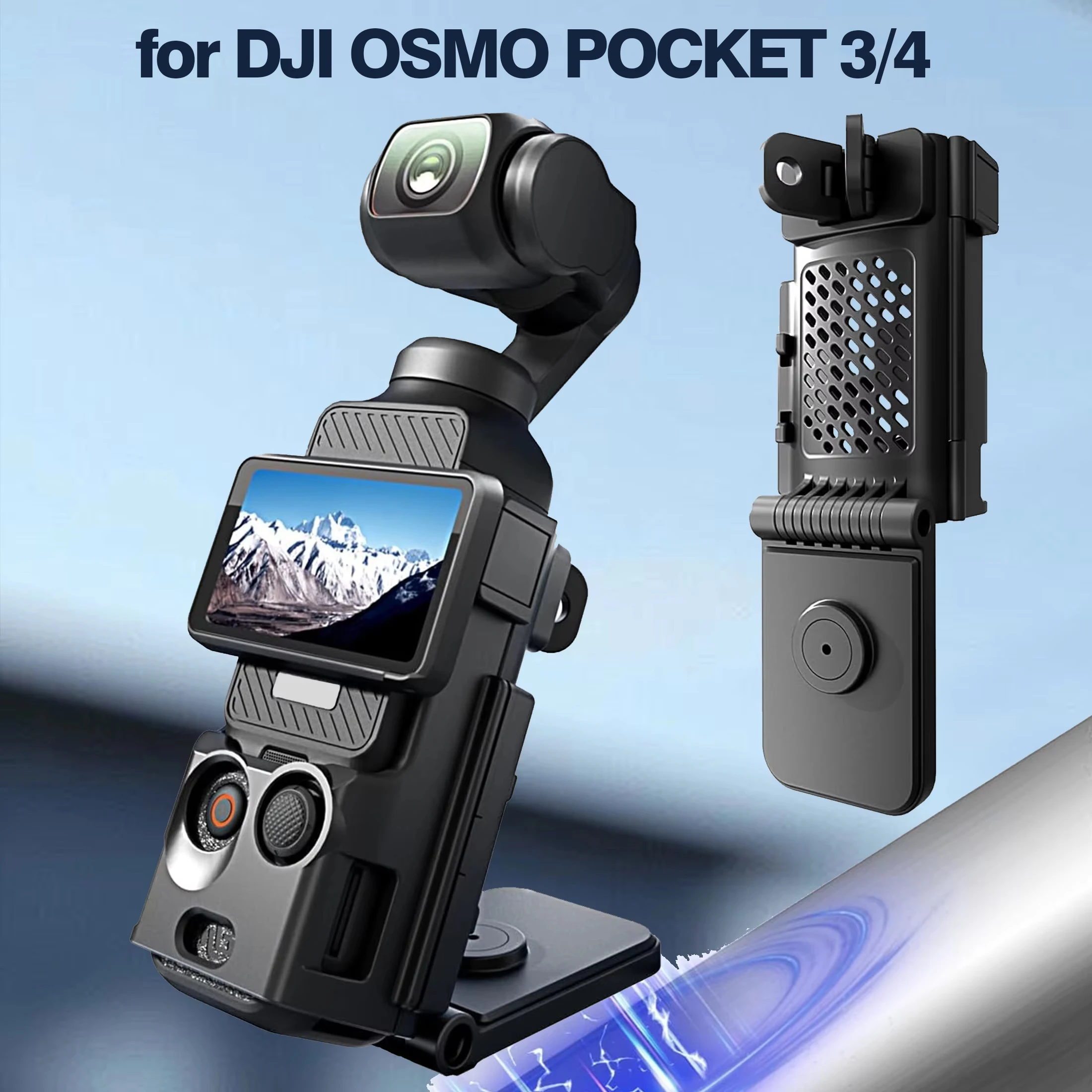 Magnetic Mount with 180° Adjustable Adapter Clamp and Suction Case Holder