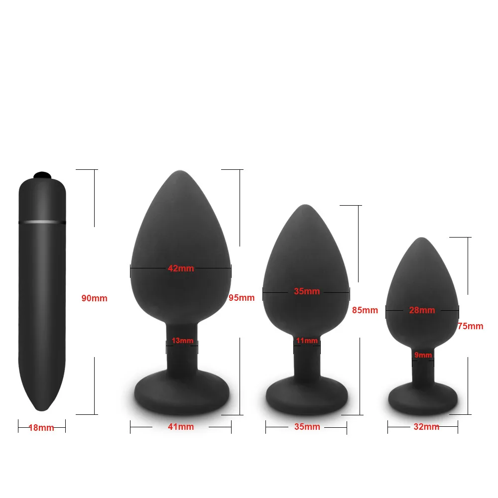 1-4Pcs Soft Silicone Anal Plug Mini Erotic Bullet Vibrator Butt Plug Sex Toys for Men Women Gay Couples Anal Prostate Stimulator 2