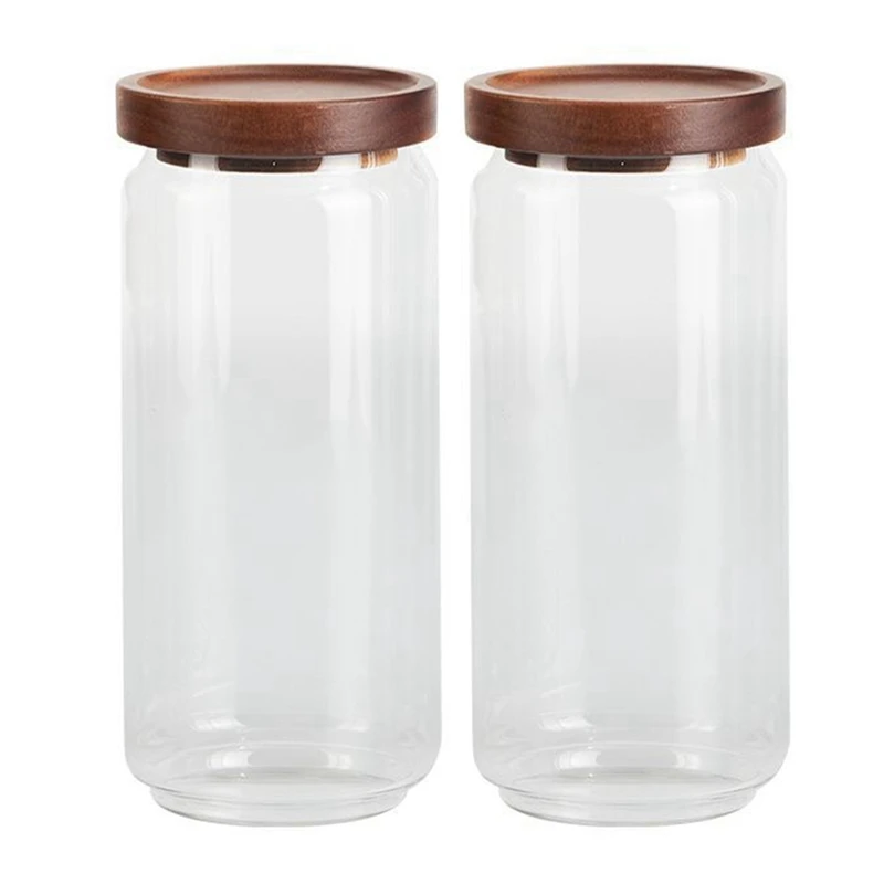 

Sealed Jar With Lid 1 Litre [2 X 1000 Ml] - Elegant Glass Container With Lid Set