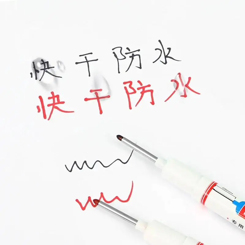 20mm Waterproof Long Nib Head Markers Deep Hole Marker Pen For Metal Carpenter White/Red/Black/Blue/Green Ink Woodworking Tools