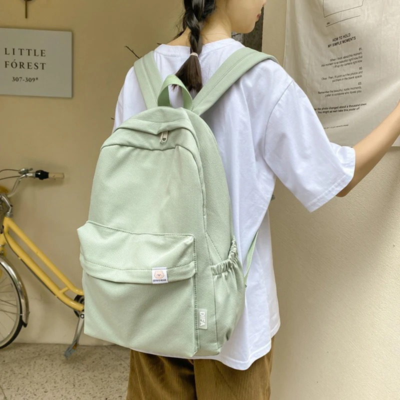 

Lightweight Solid Color School Backpack for Teenager Girls Fashion Women's Travel Bags College Student Schoolbag Laptop Backpack