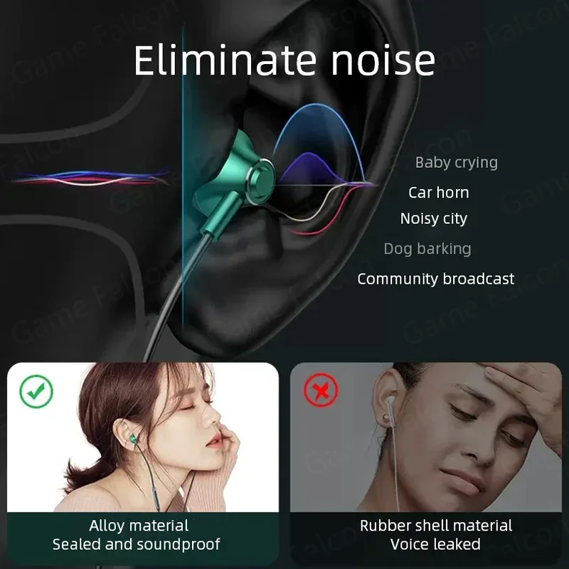 HiFi 베이스 스테레오 USB C타입 헤드폰, 유선 이어버드, 볼륨 조절 마이크, 갤럭시 S24, S23, S22, S21 울트라, 아이폰 15 프로 맥스용, 3.5mm