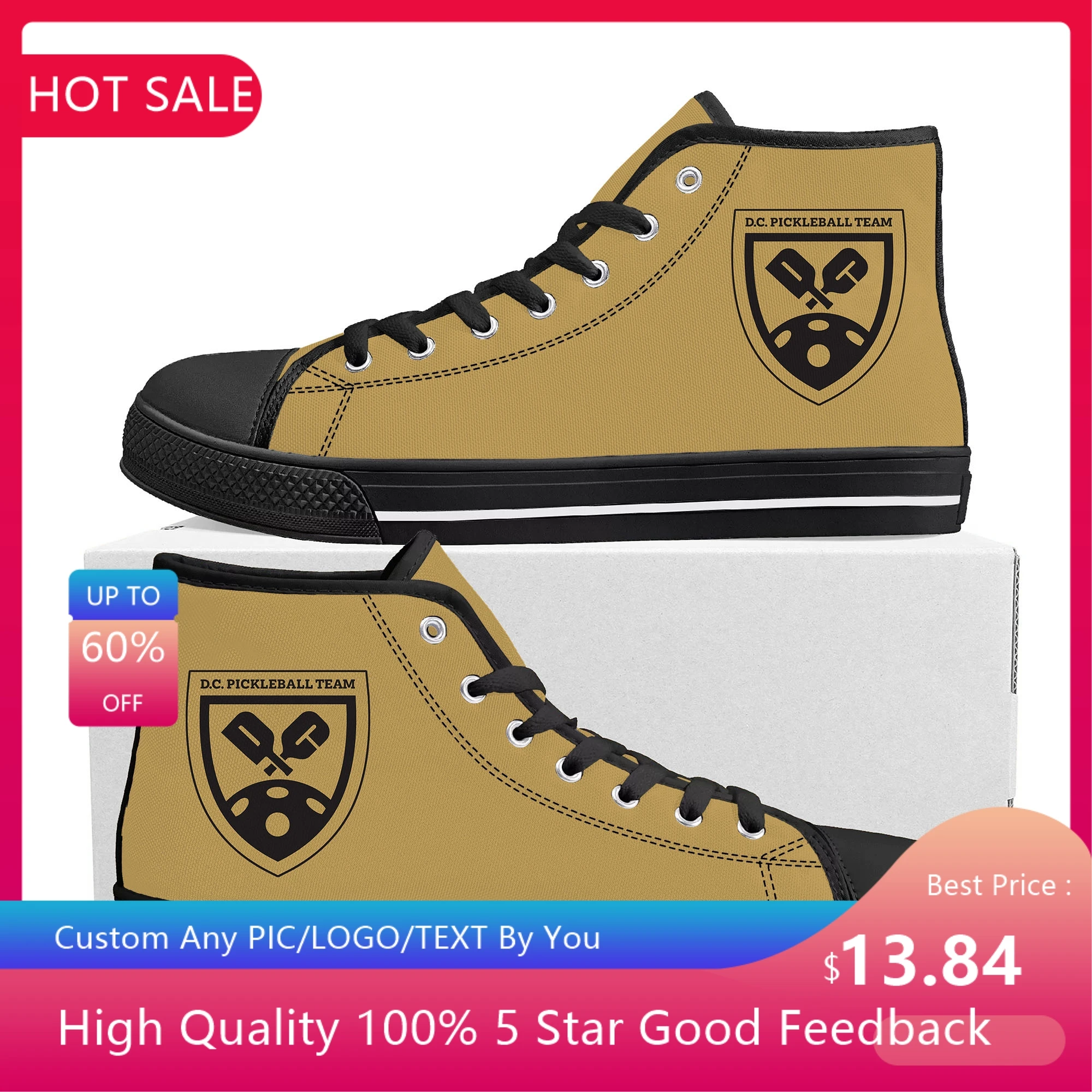 

D.C. Командные высокие кроссовки PICKLEBALL для мужчин и женщин, подростковые холщовые высококачественные кроссовки, повседневная обувь на заказ «сделай сам»