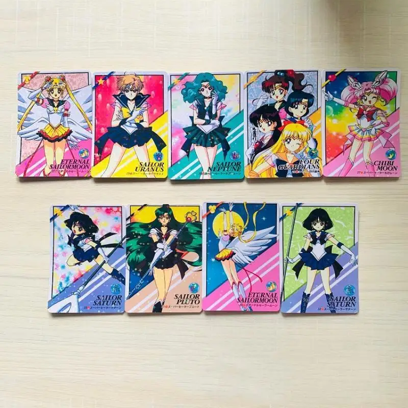

9Pcs/set Self Made Sailor Moon Sailor Saturn Sailor Mercury Princess Serenity Anime Game Character Classic Serie Collection Card