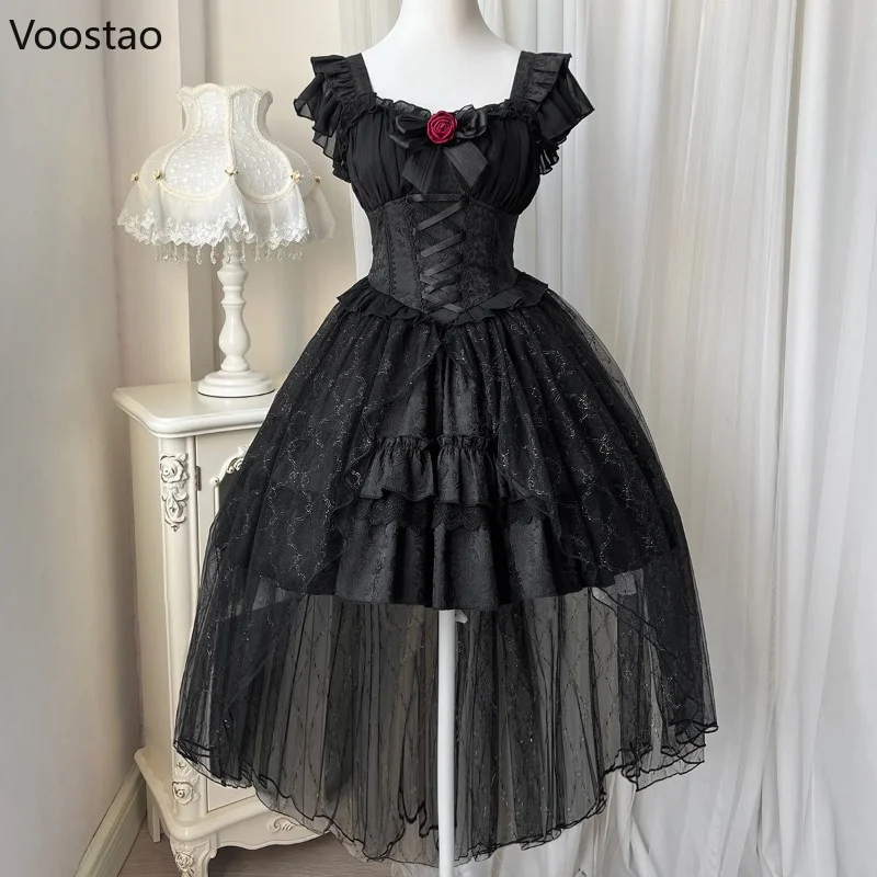 Robe Gothique Lolita Pour Femmes, Costume De Femme De Chambre