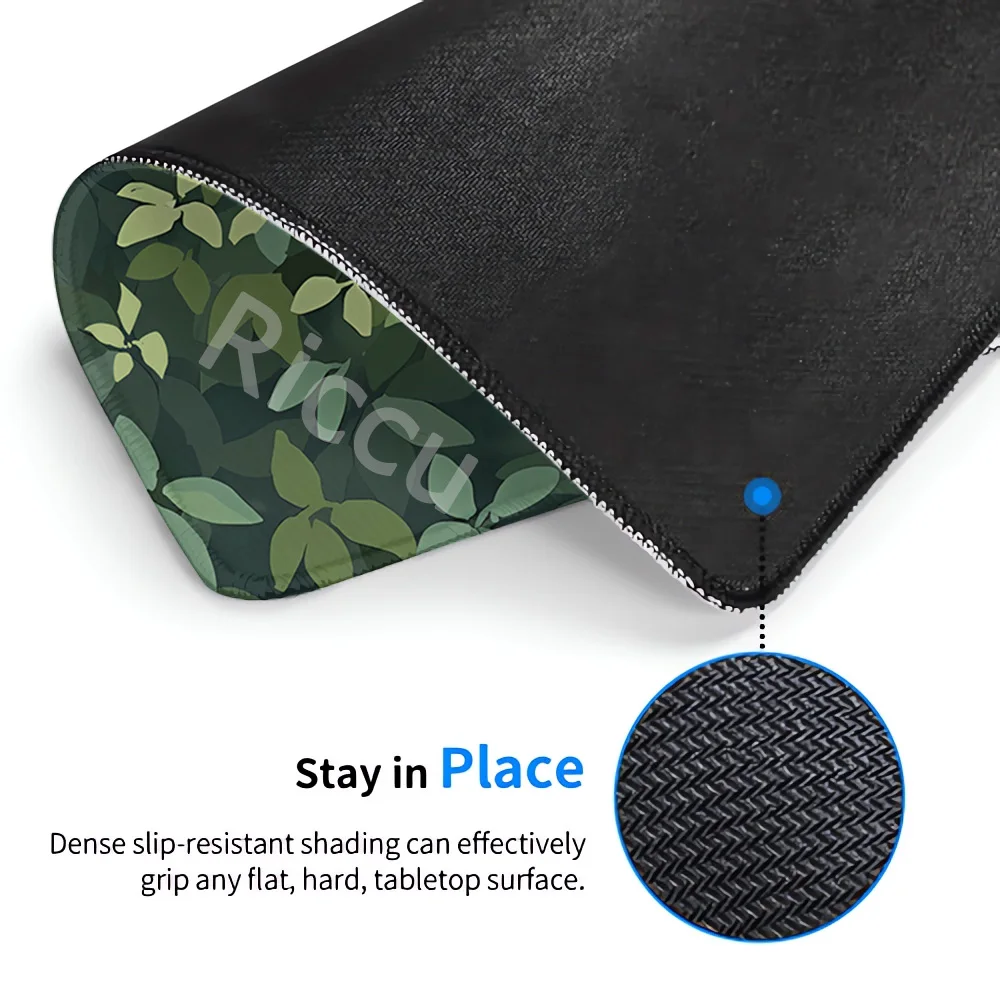 Kawaii Black Cat Mousepad 18x22cm Aesthetic Plant Nature Laptop XS Mice Pad Small Size Gaming Deskmat Cute Green Non-slip Carpet — view 4